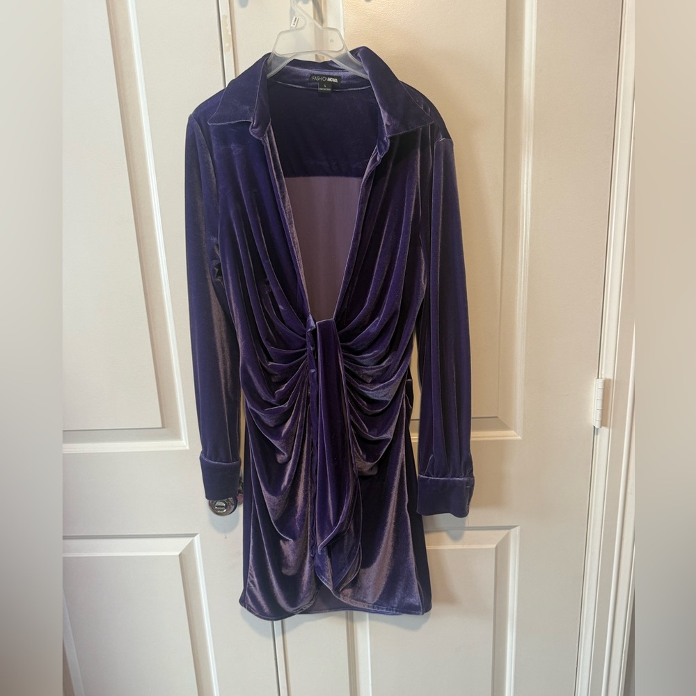 Fashion Nova Rich Purple Velvet Dress